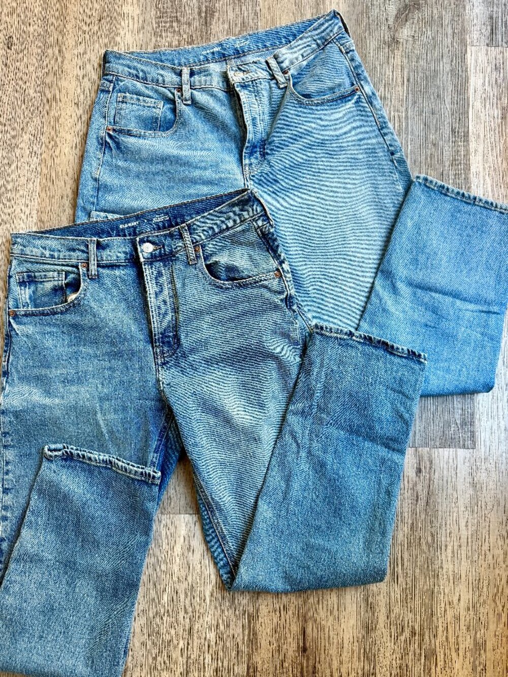 Women's Old Navy Mid-Rise Slouchy Straight Jeans Oversized Baggy Denim Size 4